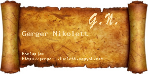 Gerger Nikolett névjegykártya